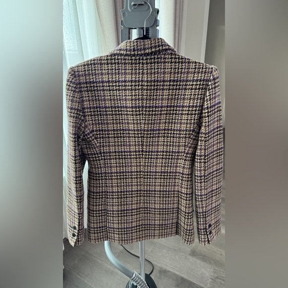 LAGENCE L’AGENCE NWT TAN MULTI TWILL PLAID Chamberlain One-Button Blazer - Picture 3 of 4